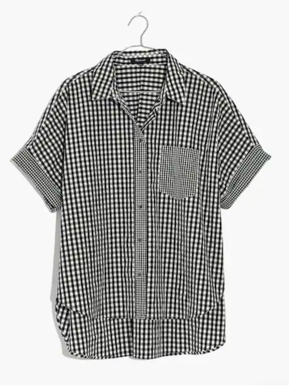 Madewell Black and White Gingham Button-Down Shirt